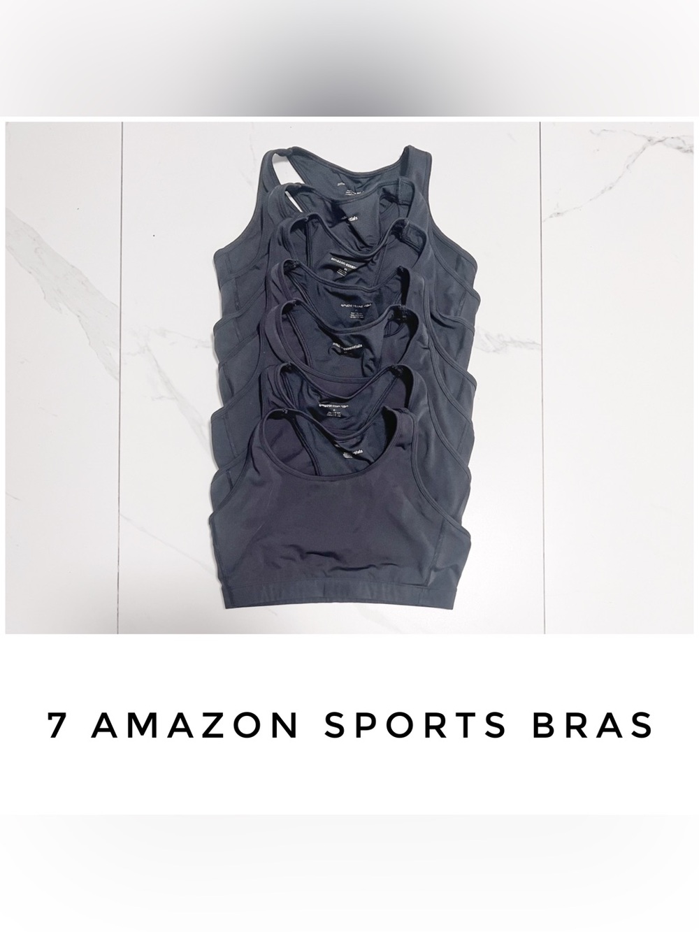 7 Amazon sports bras size Medium black moderate support compression